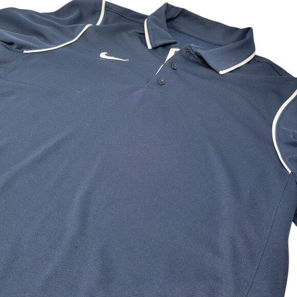 Nike Dri-Fit Golf Polo Shirt Size Medium Men's‎ Navy-Blue Short Sleeve - Picture 1 of 5